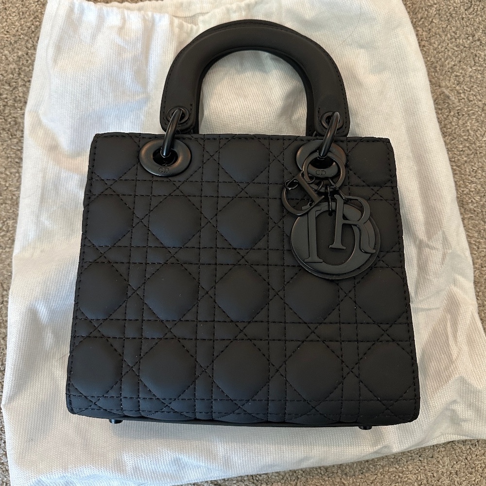 Lady mini black leather bag